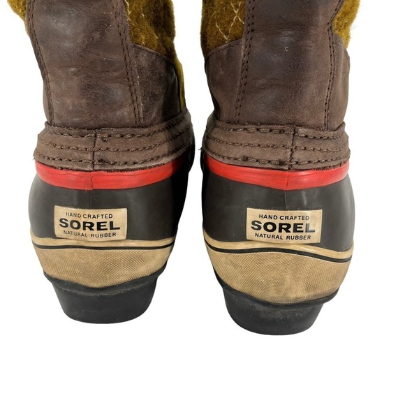 Sorel Boots Sorelli Quilted Wool‎ Green Brown Waterproof Women’s 10 main image 12